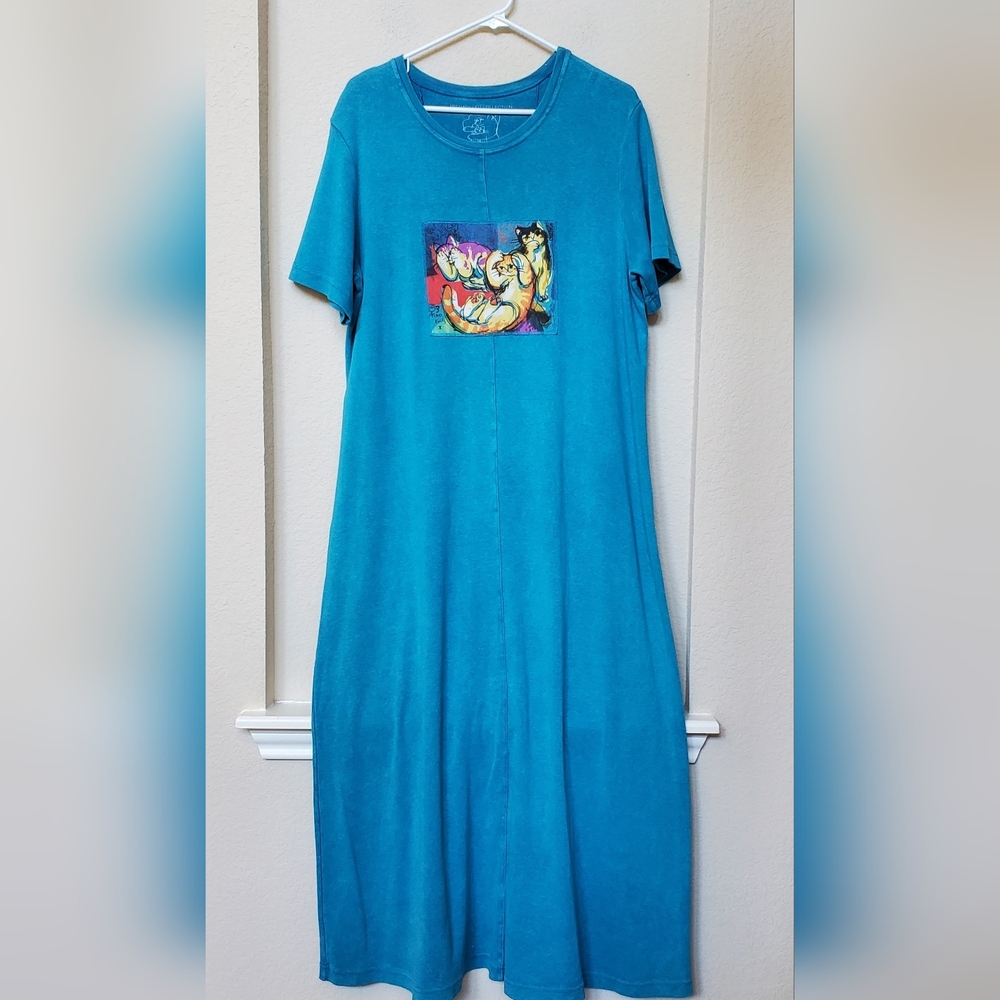 Michael Leu Maxi Cat Dress. Size Medium